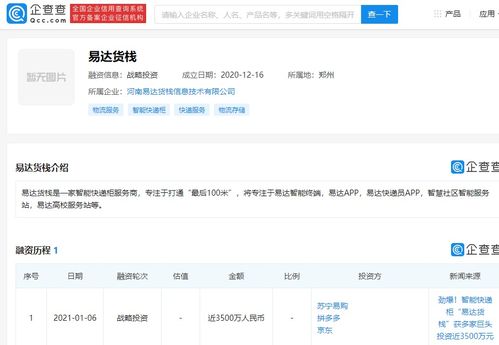 易達貨棧獲3500萬元戰略融資，京東、蘇寧、拼多多聯合投資，加速信息系統集成服務布局